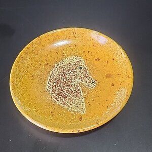 ALFARAZ signed Horsehead Bust Plate Trinket Dish 5 Inch
